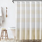 cheap Shower Curtains-Shower Curtain 180cm*180cm(70&quot;*70&quot;) Modern Farmhouse Color Striped Waterproof Fabric Shower Curtains for Bathroom with 12 Hooks Machine Washable