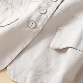 Χαμηλού Κόστους Βασικά Ψεύτικα Πουκάμισα-Γυναικεία Λινό από ψεύτικο βαμβάκι Τσέπη Κουμπιά Σκέτο Βασικό Καθημερινό Αμάνικο Λαιμόκοψη V Κανονικά μπλουζάκια Αργίες Εξόδου Μαύρο Πορτοκαλί Πράσινο του τριφυλλιού Χακί Μπεζ Καλοκαίρι