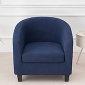 cheap Armchair Cover &amp; Armless Chair Cover-2 Piece Club Chair Slipcover Stretch Barrel Chair Covers Solid Tub Chair Slipcovers Soft Armchair Covers Removable Furniture Protector Arm Chair Cover for Living Room