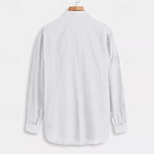 baratos Lar-Homens Camisa Social Camisa de linho camisa de verão Roupa de Praia Camisa casual camisa de botão Tecido Casa Férias Azul Céu cáqui Cinzento Manga Longa Lapela Primavera Verão Roupa