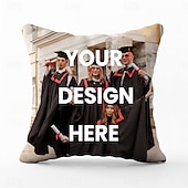 baratos Presentes Personalizados-Funda de Almofada Personalizada de Formatura Adicione sua Imagem Foto Personalizada Melhor Presente de Formatura Design Imagem Almofada Casual Funda de Almofada 1pc Presente Personalizado Feito Sob