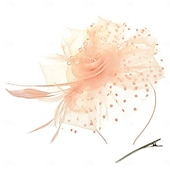abordables Tocados-Tocados, sombrero de malla con flores para fiesta de té, tocado, velo, diadema para mujer, fiesta, boda