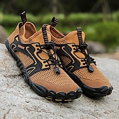 voordelige Herensneakers-Voor heren Sneakers Rivierschoenen Canyoning Casual Dagelijks PU Leder Netstof Ademend Comfortabel Anti-slip Veters Zwart Bruin Groen Zomer Lente