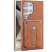 preiswerte Samsung-Handyhülle-Handy Hülle Handyhüllen Für Apple AirTag S25 S25 Plus S25 Ultra S24 Ultra S24 Plus S24 S23 Ultra Rückseite Magnetische Adsorption Mit Ständer Magnetisch Unterstützt kabelloses Laden Retro PC PU-Leder
