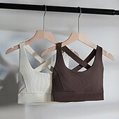 economico Reggiseni sportivi &amp; gilet-Per donna Reggiseno sportivo Girocollo Asciugatura Rapida Leggero Traspirante Retro incrociato Senza Maniche Sostegno leggero Gli sport Tinta unica Reggiseni sportivi Per Allenamento in Palestra