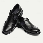 cheap Premium Leather Sandals-Men&#039;s Leather Sandals with Closed Toe – Breathable Non-Slip Summer Shoes for Formal Gatherings, Church  and Outdoor Wear