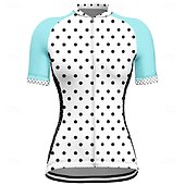 levne Dámské dresy-Dámské Cyklodres Puntíky Krátký rukáv Kolo Tričko Dres se 3 zadními kapsami Horská cyklistika Rychleschnoucí Anatomický design Odvod Prodyšné Sportovní Bílá Žlutá Růžová Oblečení