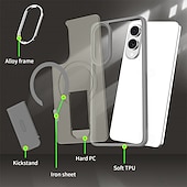 Недорогие Чехлы для Samsung-Чехол для телефона Samsung Galaxy S24 S24 Ultra Plus S23 Ultra S25 S25 Plus S25 Ultra с магнитной адсорбцией и подставкой полупрозрачный магнитный PC