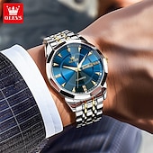 cheap Quartz Watches-OLEVS 9977 Men&#039;s Top Luxury Brand Quartz Watch, Fashion Business, Stainless Steel, Date Week, Diamond Scale, Waterproof