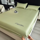 cheap Sheets &amp; Pillowcase-Summer Ice Cooling Bed Silky Comfy Fitted Sheet Cooling Sheets for Hot Sleeper Breathable Fitted Sheet Only Women, Men, Teens