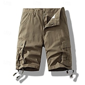 preiswerte Klassiker-Herren Cargo-Shorts Shorts Sommershorts Mehrere Taschen Klappentasche Einfach Komfort tragbar Knielang Outdoor Sport Täglich Mode Lässig Schwarz Gelb