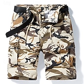 levne Klasický-Pánské Šortky s kapsami Camo šortky Kraťasy Letní šortky Multi kapsa maskování Pohodlné Nositelný Délka kolen Venkovní Sport Denní Módní Na běžné nošení Armádní zelená Khaki