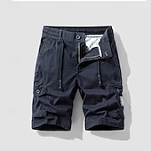 economico Classico-Per uomo Pantaloncini cargo Shorts Pantaloncini Estivi Coulisse Elastico in vita Multi-tasche Semplice Comodità Indossabile Lunghezza al ginocchio All&#039;aperto Sport Quotidiano Moda Casual Nero Blu