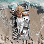 economico set di asciugamani da spiaggia-telo mare stampato, telo mare leggero e anti-sabbia ad asciugatura rapida, ideale per viaggi, piscina e uso all&#039;aperto