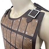 levne brnění-Retro Středověké Renesanční Zbraně a výzbroj Maškarní Hrudník Válečník Viking Shieldmaiden Cvočky Pevná barva Maškarní kostým Pánské Viking předvečer Všech svatých Karneval Plesová maškaráda Výkon