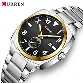 economico Orologi al quarzo-Orologio al quarzo CURREN da uomo grande quadrante di lusso orologio da polso business calendario luminoso impermeabile in acciaio inossidabile