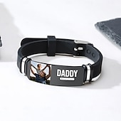 abordables Para los hombres-Pulsera con foto personalizada, el mejor regalo personalizado para papá, esposo o novio, joyería única para hombre para el día del padre, cumpleaños, aniversario, Navidad, día de San Valentín.