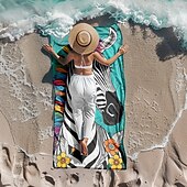 preiswerte Strandtuch-Sets-bedrucktes Strandtuch, leichte, schnelltrocknende, sandfreie Stranddecke, ideal für Reisen, Pool und den Einsatz im Freien