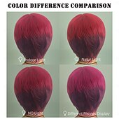 economico Parrucche trendy sintetiche-Parrucca Sintetica Liscio Liscio naturale Asimmetrico Riga Profonda Fatto a macchina Parrucca 10 pollici A1 Capelli Sintetici Per donna Classico Gradiente di colore Capelli Evidenziati / Balayage