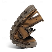 זול סנדלים חיצוניים-סנדלי גברים - עיצוב רשת נושם, סגנון נינוח לנסיעות יומיות והרפתקאות חוצות קלות