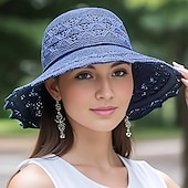 billiga Solhattar-solhatt med bred brätte, elegant vikbar strandhatt som andas för kvinnor, handtvättbar, stor sommarhatt för solskydd