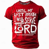 billige Tro T-skjorter-Påske Herre Jesus Kristen T skjorte Kortermet T skjorte 3D-utskrift Crew-hals Skjorte Mote Daglig Designer Fest Gate Avslappet Svart Rød Blå Sommer Vår Alle årstider Klær S M L XL XXL XXXL