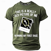 お買い得  メンズおもしろTシャツ-メンズ面白いグラフィックTシャツ &#039;初めてのレースに勝った&#039; 受精卵ユーモアTシャツ