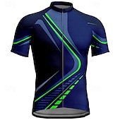 abordables Maillots pour hommes-Homme Maillot de cyclisme Géométrique Manche Courte Cyclisme T-shirt Maillot avec 3 poches arrière VTT Vélo tout terrain Séchage Rapide Design Anatomique Évacuation de l&#039;Humidité Respirant Des sports