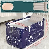 cheap Pools, Hot Tubs &amp; Supplies-1pc Portable Folding Contemporary Soaking Bath Tub Rectangle Shape, Efficient Temperature Retention for Hot and Cold Spa, Sauna, and Ice Baths - Ideal for Home SPA and Adult Shower Use, Therapeutic Soaking Unique Bathtub