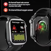 お買い得  スマートウォッチ-tk66 スマートウォッチ 2.06 インチ スマート·ウォッチ ブルートゥース ECG + PPG 温度監視 歩数計 と互換性があります Android iOS 女性 男性 ステップトラッカー IP 67 49mmウォッチケース