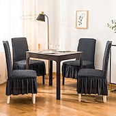 abordables Funda para silla de comedor-Cubierta de la silla del taburete Color sólido En Relieve Poliéster Fundas