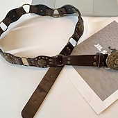 abordables ceinture-Ceinture Femmes PU Café Ceinture Taille Rue Week-end Fleuri