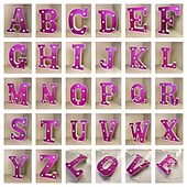 economico Luci decorative-Luci decorative con lettere viola da 16 cm, luci per feste, compleanno, Natale