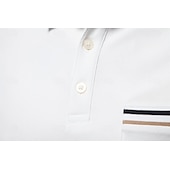 preiswerte Herren Elite Polo-Herren Farbblock Polo Strick-Polopullover Kurzarm Umlegekragen Formell Arbeit Sport &amp; Outdoor Stripe-Trim Streifen Rein Frühling Ganzjahres Weiß Dunkelrot Dunkelmarine