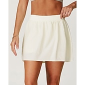 cheap Women's Skirts &amp; Skorts-Women's Solid Colored Casual Skirt Tennis Skirts Tennis Skirts with Shorts Pleated UPF50+ Quick Dry Tennis Golf Pickleball Bottoms Black Ivory Light Green Tennis Clothing