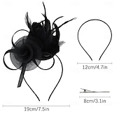 baratos Chapéus e Fascinators-chapéus fascinators com penas para mulheres chapéus kentucky derby chapéu de igreja para festa do chá com faixa de cabeça e clipe