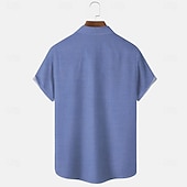 cheap Geometric Pattern-Men&#039;s Geometric Line Shirt Casual Shirt Button Up Shirt Short Sleeve Fashion Casual Vacation Holiday Streetwear Summer Turndown 3D Print Front One Pocket Linen Like Shirt Blue Purple Green