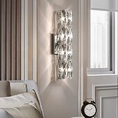 cheap Post Light-LED Wall Light Warm White Wall Mount Lighting Fixture Rectangular Indoor Display Shelves Wall Lights Elegant Crystal Anti Rust 110-240V