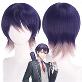 economico Parrucche Anime-Parrucca Sintetica Sword and sword also vtuber rainbow Club Liscio Liscio naturale Asimmetrico Frangia Dritta Fatto a macchina Parrucca 12 pollici A1 Capelli Sintetici Per donna Classico Confortevole