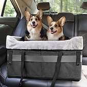 abordables Housses de siège de voiture-Siège d&#039;appoint portable pour animaux de compagnie, siège auto pour petits chiens avec 2 laisses de sécurité à clipser et sangles réglables