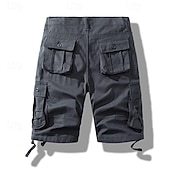preiswerte Klassiker-Herren Cargo-Shorts Shorts Sommershorts Mehrere Taschen Klappentasche Einfach Komfort tragbar Knielang Outdoor Sport Täglich Mode Lässig Schwarz Gelb