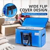 cheap Clothing &amp; Closet Storage-2 Pack Extra Large Moving Bags, Heavy Duty Totes for Storage with Visible Window, U-Shaped Around Handles, Storage Contrainer Box for Space Saving