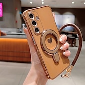 cheap Samsung Cases-Phone Case For Samsung Galaxy S21 FE S21 A14 A34 A53 A33 A23 A13 Back Cover with Wrist Strap Shockproof Retro TPU Plating