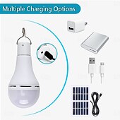 abordables Lampes et lanternes de camping-1 lampe de camping solaire d&#039;extérieur, chargement USB, double usage, éclairage d&#039;urgence, télécommande, lampe de travail