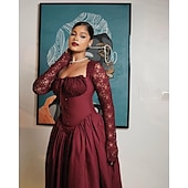 levne Šaty-Retro 50. léta Polední Šaty Plesové šaty Krajka Inspirováno Regency Dámské Karneval Plesová maškaráda Svatební Koktejlový večírek Šaty Dospělé Šaty Celý rok