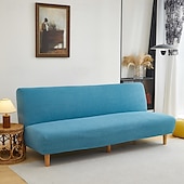 billiga Futon soffa-jacquardtyg armlöst bäddsoffa överdrag slipcovers stretchskydd elastiskt bänkskydd