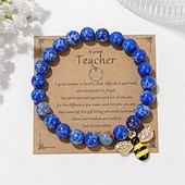 abordables Saison de Diplôme-Bracelet d&#039;appréciation pour enseignant, joli bracelet en argile polymère fait à la main, bracelet extensible en perles avec lettres d&#039;amour, d&#039;enseignement et d&#039;inspiration pour femmes, bijoux de