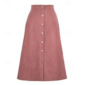 ieftine Fuste simple-Pentru femei Fustă Casual Midi Talie Medie Fuste Simplu Zdrobit Micro-elastic Vacanță Stradă Negru Roz Îmbujorat Roșu Vin Culoarea ghimbirului Vară Catifea