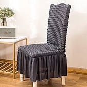 abordables Funda para silla de comedor-Cubierta de la silla del taburete Color sólido En Relieve Poliéster Fundas