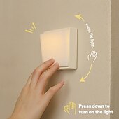 abordables 123496-Veilleuse fantaisie sans fil à intensité variable, applique murale magnétique portable à piles rechargeable, design à bascule, pour chambre à coucher, chambre d&#039;enfant, salle de bain, couloir, cuisine